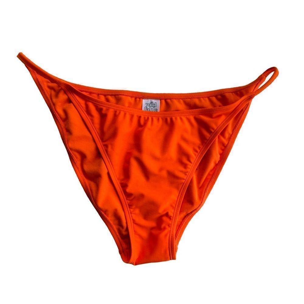 Women's Tab Side Cheeky Bikini Bottom - Wild Fable Orange  XL (16) NWT